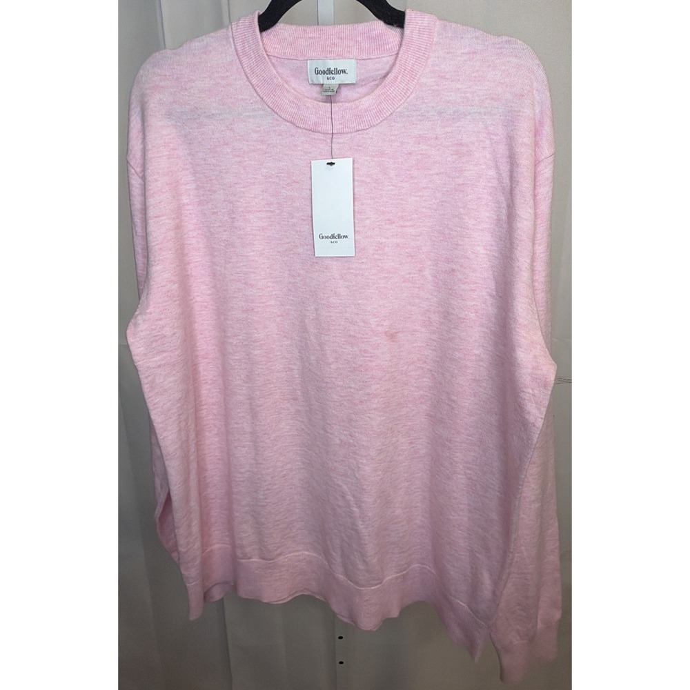 Goodfellow & Co Men's Crewneck Sweater Size L Pink Cotton Blend Knit NWT